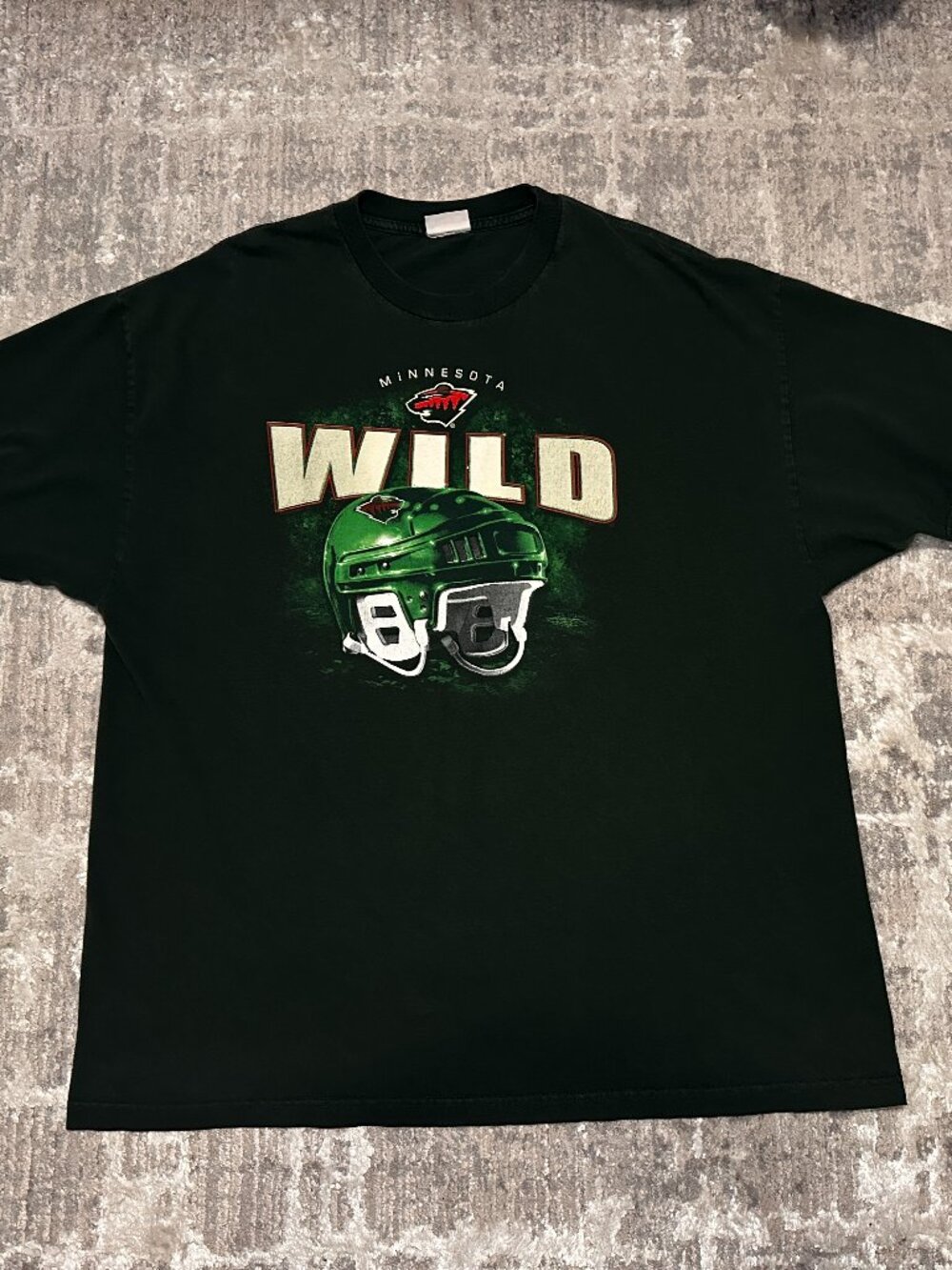 Vintage Y2K Minnesota Wild CSA Helmet T-Shirt Size XXL 2XL Green NHL Hockey 90s
